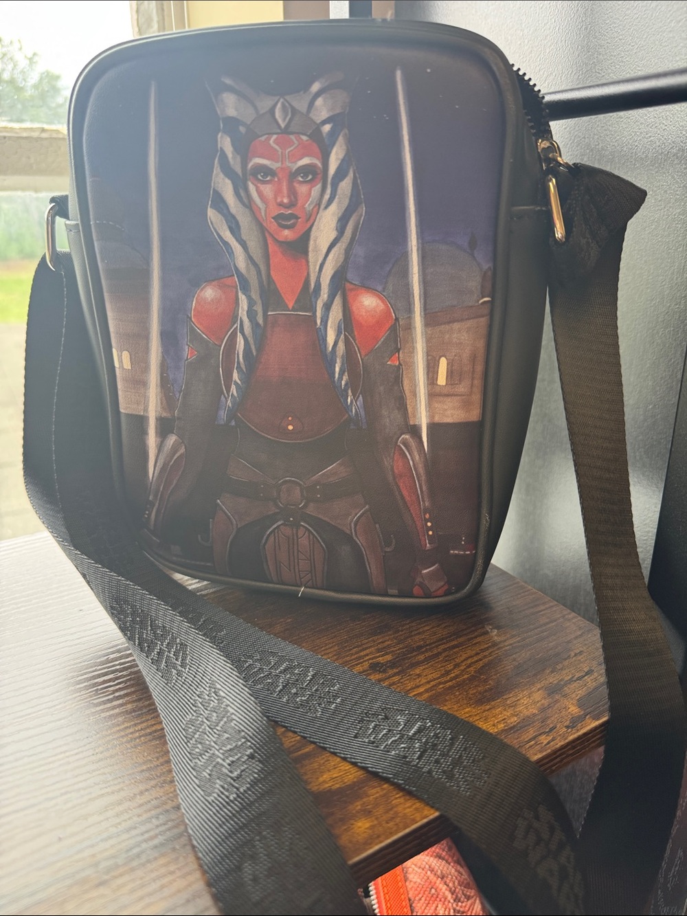 Star Wars Ahsoka Crossbody Bag in Black and Red NWT
